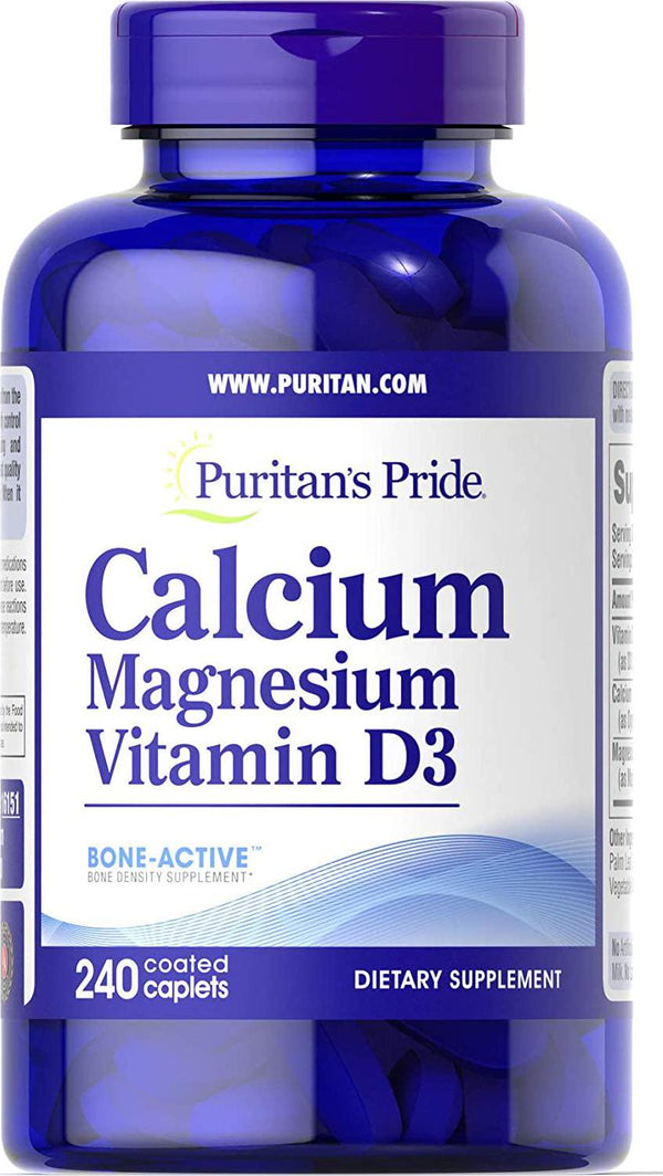 Puritan&#039;s Pride Calcium Magnesium with Vitamin D Helps Maintain Bone Strength, 240 Caplets