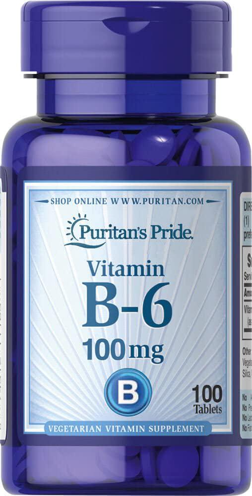 Puritan&#039;s Pride Vitamin B-6 (Pyridoxine Hydrochloride) 100 mg-100 Tablets