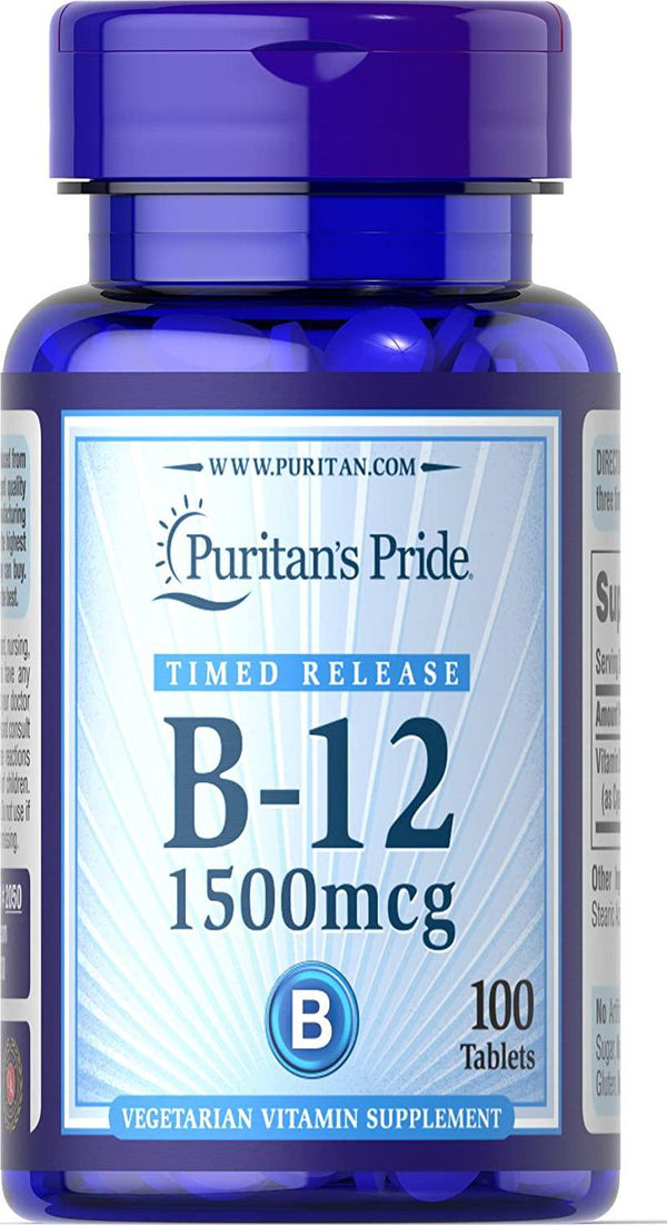 Puritan&#039;s Pride Vitamin B-12 1500 mcg Timed Release-100 Tablets