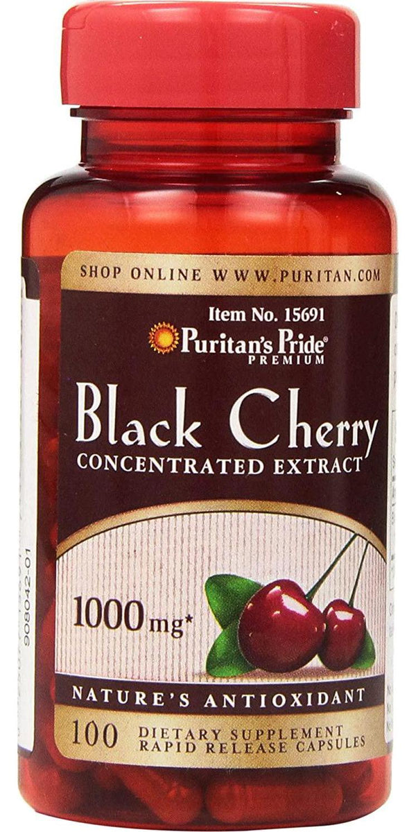 Puritan&#039;s Pride 2 Pack of Black Cherry 1000 mg Puritan&#039;s Pride Black Cherry 1000 mg-100 Capsules
