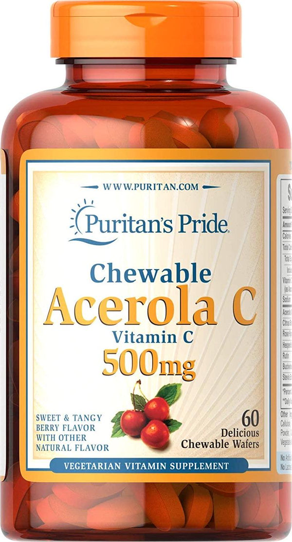 Puritan&#039;s Pride Chewable Acerola C 500 mg-60 Chewables