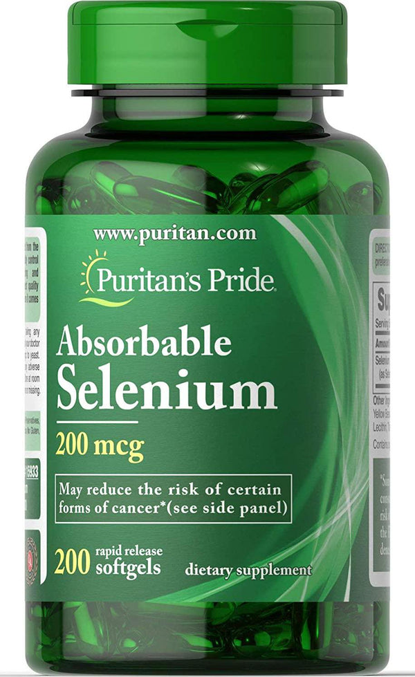Puritan&#039;s Pride Absorbable Selenium 200 mcg-200 Softgels