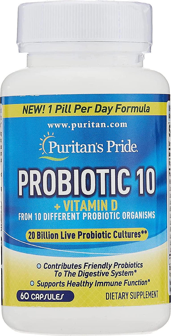 Puritans Pride Rapid Release Probiotic 10 Capsules, 120 Count