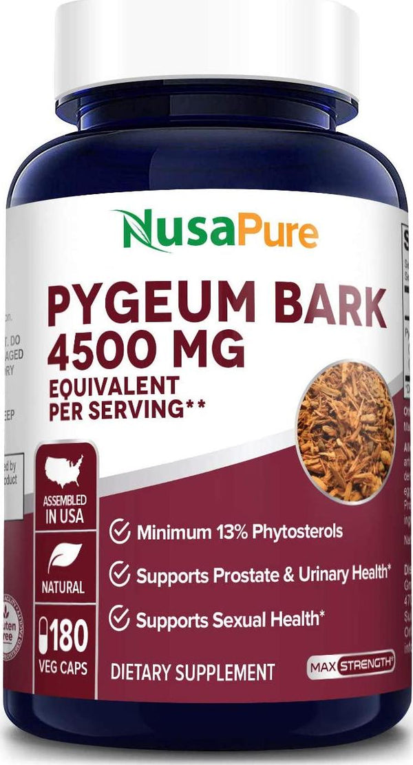 Pygeum Bark 1350mg 200 caps (Non-GMO and Gluten Free) Supports Urinary and Prostate Health in Men - Reduces Inflammation