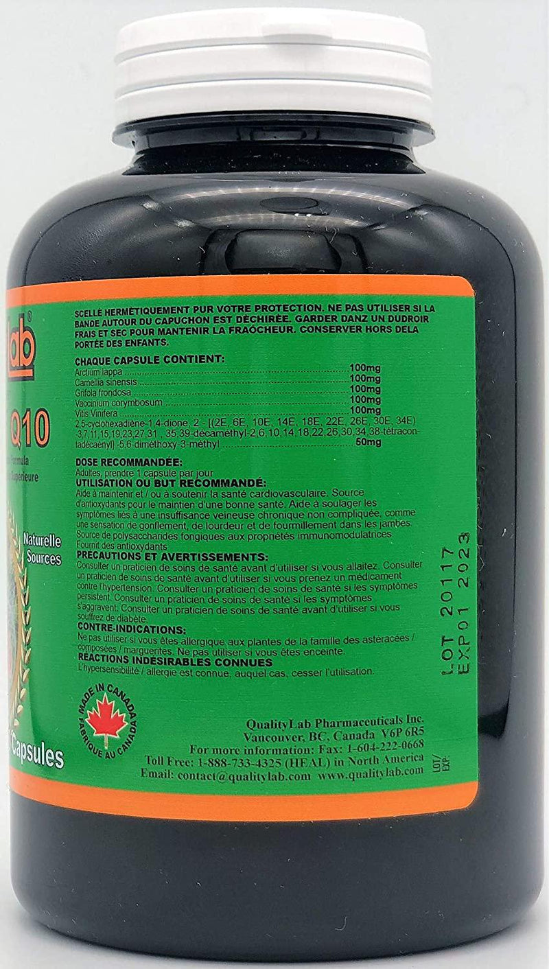 Qualitylab Antioxy Q10 Antioxidant 550 mg 200 Capsules (Made in Canada)