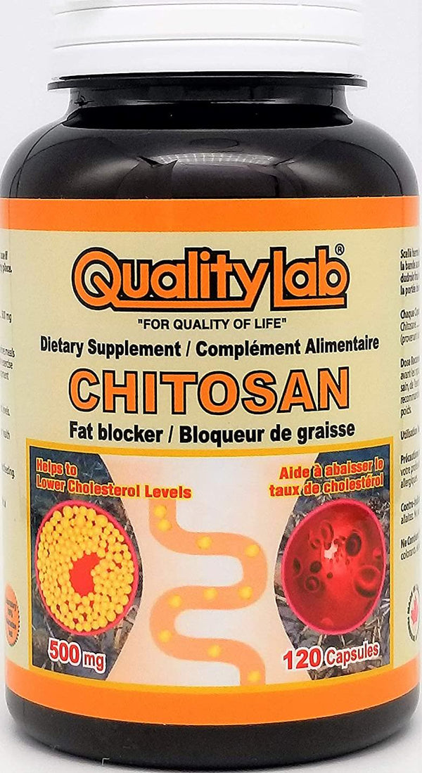 Qualitylab Chitosan 500 mg 120 Capsules (Made in Canada)