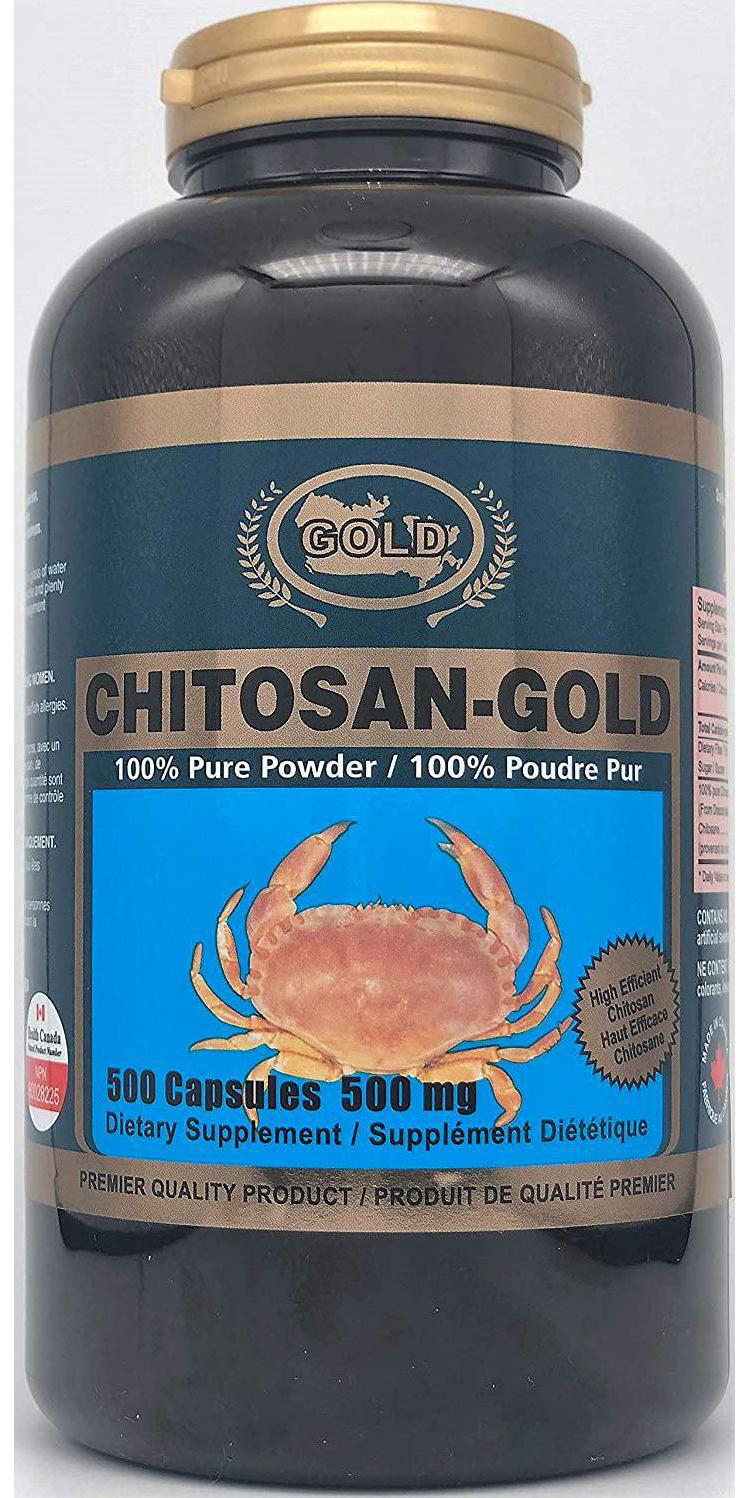 Qualitylab Chitosan - Gold 500 mg 500 Capsules (Made in Canada)