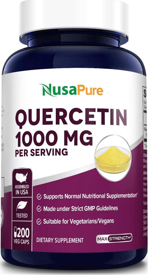 Quercetin 1000 mg 200 Vegetarian Caps (Non-GMO and Gluten Free) Dihydrate to Support Cardiovascular Health, Improve Anti-Inflammatory and Immune Response