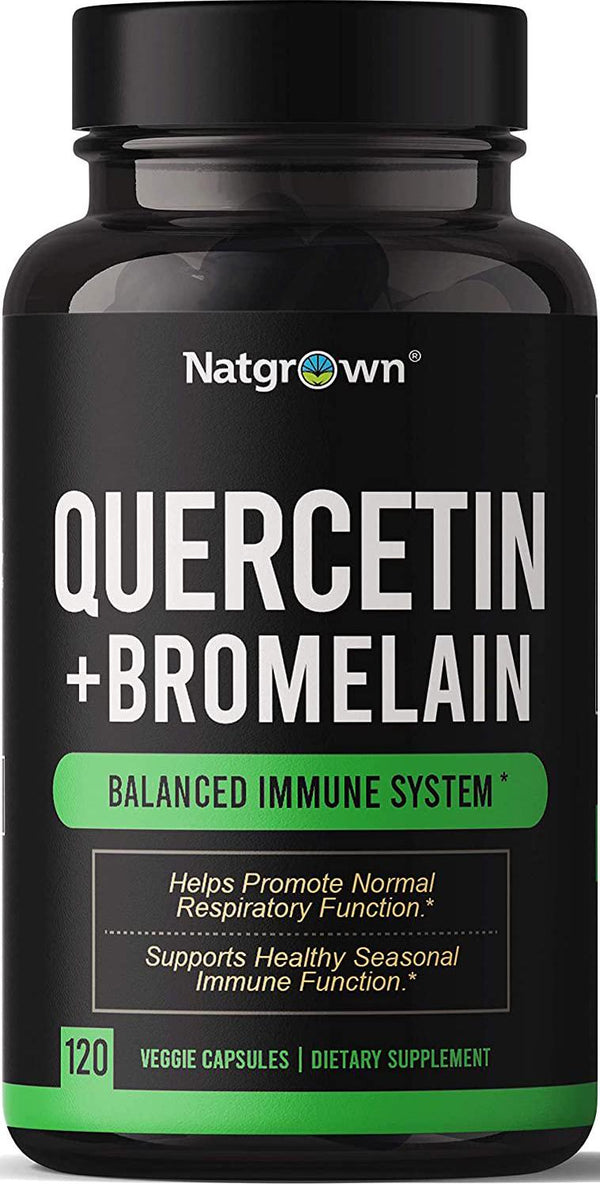 Quercetin with Bromelain Supplement Complex 1300mg Extra Strength - Helps Promote Cardiovascular Health, Immune Function, and Allergy Support - 120 Capsules