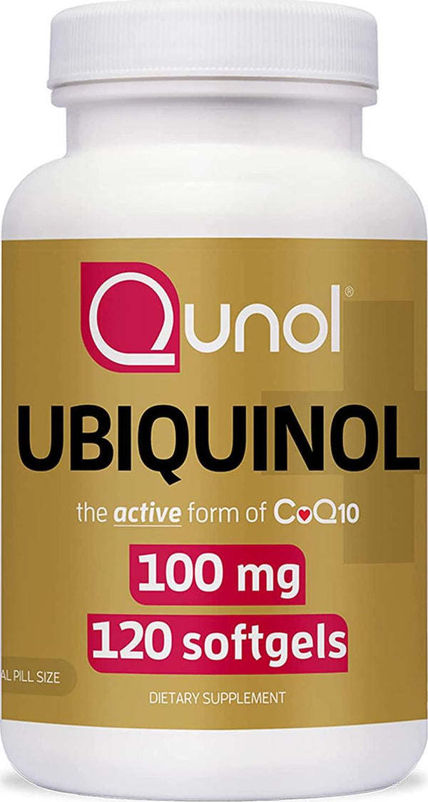 Qunol 100mg Ubiquinol, Powerful Antioxidant for Heart and Vascular Health, Essential for Energy Production, Natural Supplement Active Form of Coq10, 120 Count
