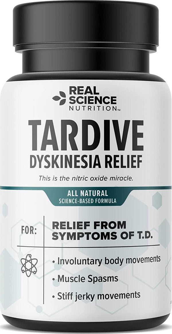 REAL SCIENCE NUTRITION Offers TARDIVE DYSKINESIA Relief- Relief for Symptoms Including Muscle spasms, Stiff Jerky Movements, and Other involuntary Body Movements Affecting The face, Mouth, and Eyes.