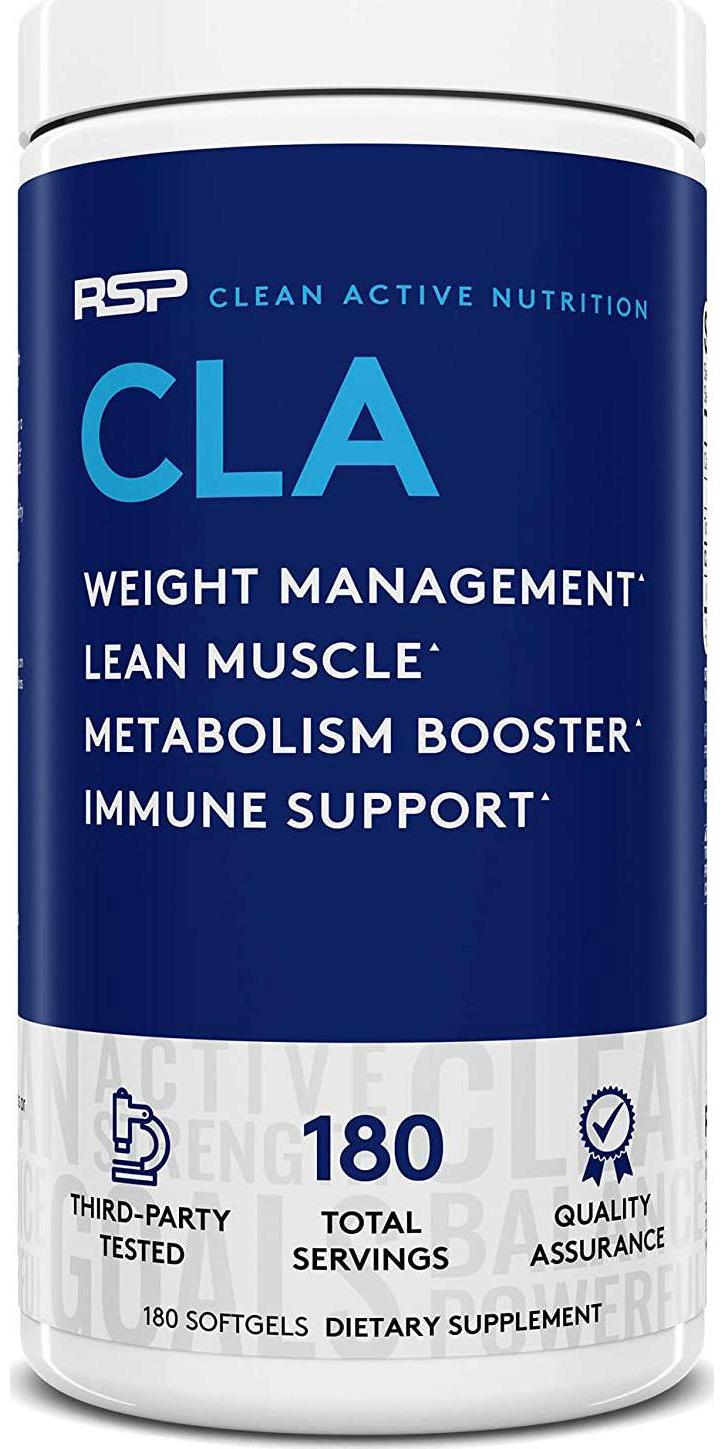 RSP Nutrition CLA 1000 Conjugated Linoleic Acid Max Strength Softgels, Natural Stimulant Free Weight Loss Supplement, Fat Burner for Men and Women, 180 Ct. (Packaging May Vary)