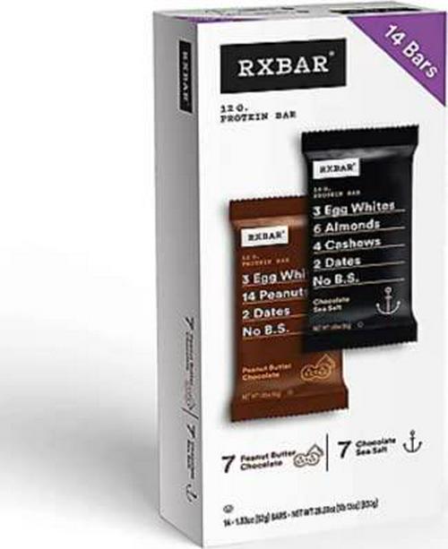 RX bar Variety Pack Chocolate Sea Salt and Chocolate Peanut Butter, 14 Count, 14 Count (Pack of 1)