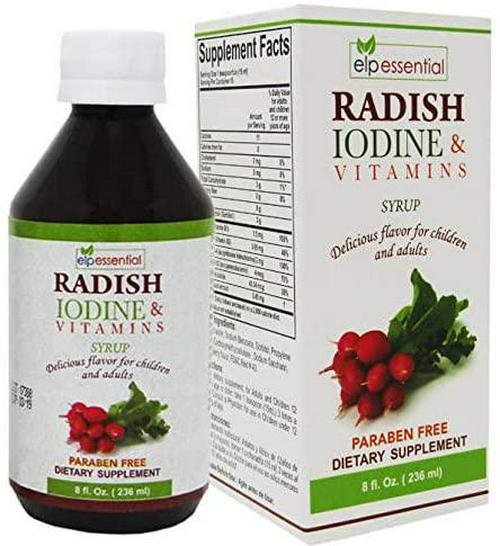 Rabano Yodado Supplement Rabano Iodo and Vitaminas Jarabe 8oz Syrup