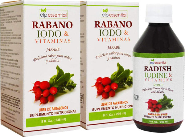 Rabano Yodado Supplement Rabano Iodo and Vitaminas Jarabe 8oz Syrup (2)