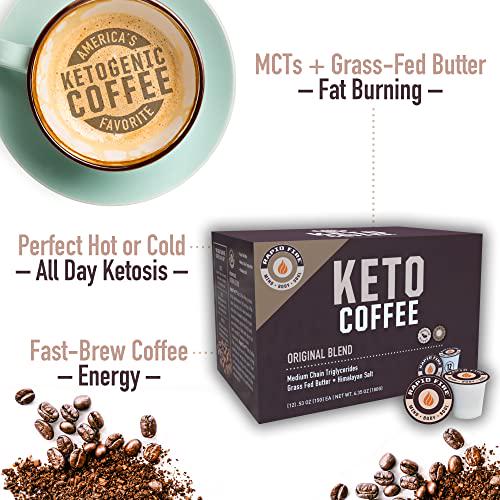 Rapid Fire Ketogenic High Performance Keto Coffee Pods, Supports Energy and Metabolism, Supports Weight Loss, Ketogenic Diet, 12 Single Serve K-Cups, Multi