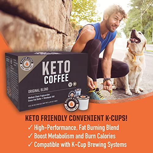 Rapid Fire Ketogenic High Performance Keto Coffee Pods, Supports Energy and Metabolism, Supports Weight Loss, Ketogenic Diet, 12 Single Serve K-Cups, Multi