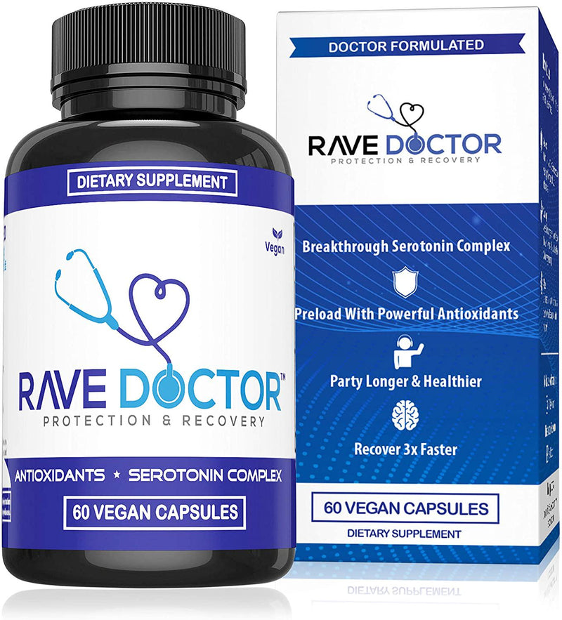 Rave Doctor, Rave Vitamins, Rave Gear, Festival Necessities, Rave Supplements, Rave Pack, Rave Recovery Pills, Rave Pills, 5HTP Rave, Festival Supplement