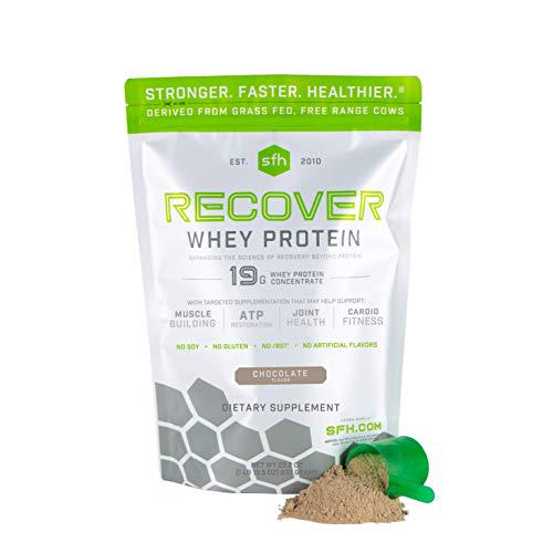Recover Whey Protein Powder (Chocolate) by SFH | Great Tasting 100% Grass Fed Whey for Post Workout | All Natural | No Soy, No Gluten, No RBST, No Artificial Flavors (Bag)