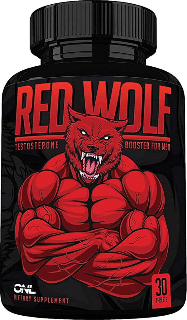 Red Wolf Testosterone Booster for Men - Enlargement Supplement - Ultimate Mens High Potency Endurance, Drive, and Strength Booster - Osyris Nutrition Lab - Made in USA - 30, 60 and 90 days supply (30)