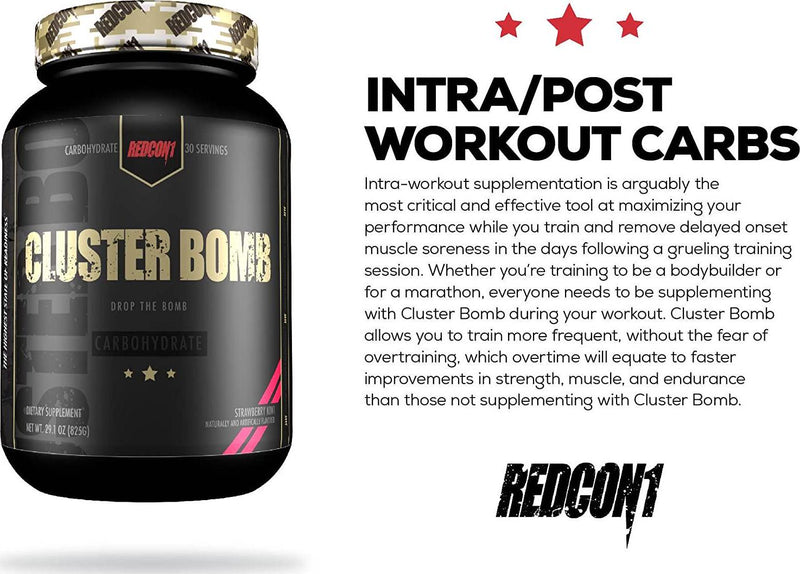 Redcon1 - Clusterbomb - Grape - 30 Servings , Intraworkout Carbohydrates, Fuel Your Body
