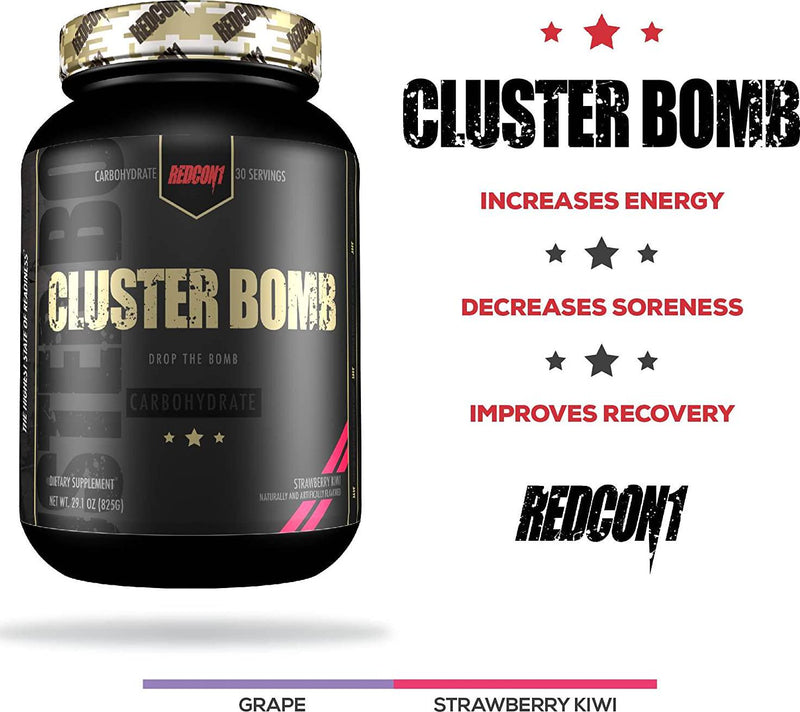 Redcon1 - Clusterbomb - Grape - 30 Servings , Intraworkout Carbohydrates, Fuel Your Body
