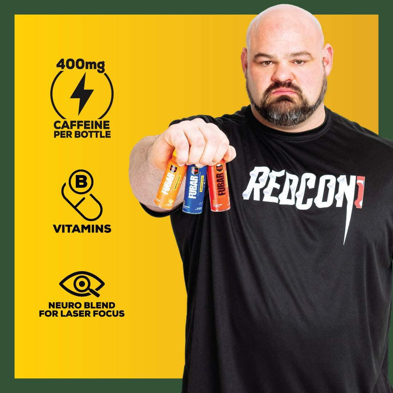 Redcon1 - FUBAR Fueled Up Beyond All Recognition - Case of 12 Energy Shots, Lasting Energy, B Vitamins, Increases Mental Focus, 400mg Caffeine (Orange Crush)