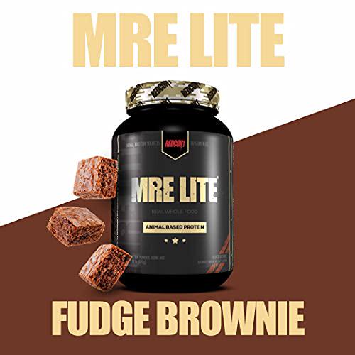 Redcon1 MRE Lite Protein Powder - Animal Based Protein, Contains No Whey, No Bloating, Keto Friendly, 2G Sugar, 24G Protein Meal Replacement - (Fudge Brownie)