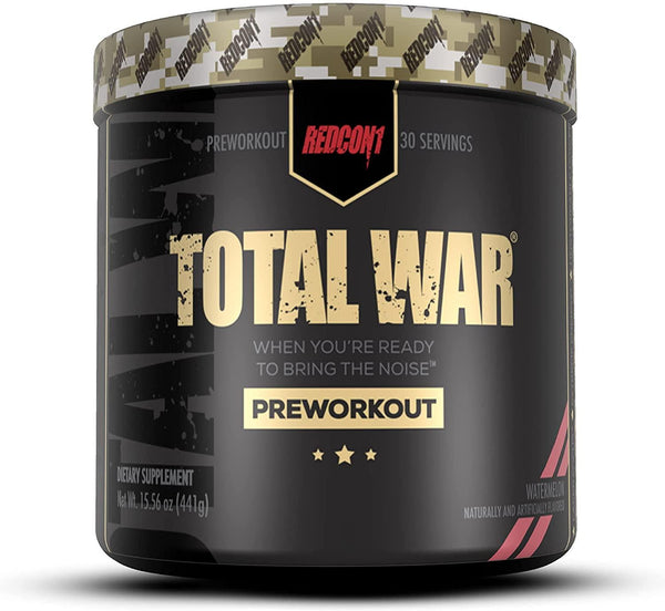 Redcon1 Total War - Pre Workout, 30 Servings, Boost Energy, Increase Endurance and Focus, Beta-Alanine, Caffeine (Watermelon)
