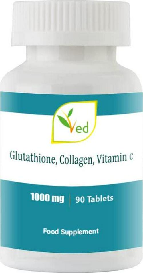 Reduced L Glutathione 1000mg x 90 Tablets. with 500mg L-Glutathione, 300mg Collagen, and 200mg Vitamin C per Table