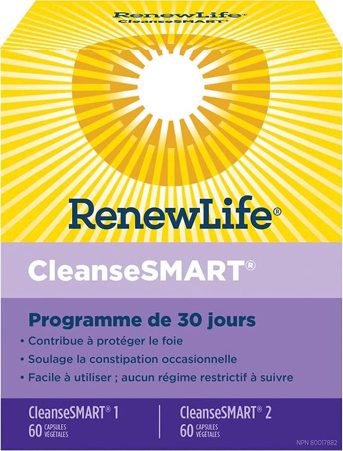 Renew Life Adult Cleanse - Cleanse Smart - 2-Part, 30-Day Program - Gluten and Soy Free - 120 Vegetarian Capsules