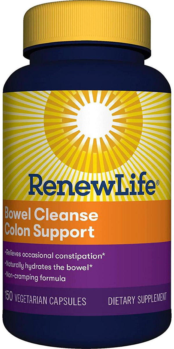 Renew Life Adult Cleanse - Bowel Cleanse Colon Support, Constipation Relief - Dairy and Soy Free - 150 Vegetarian Capsules