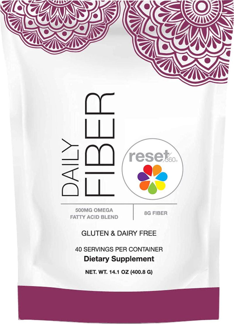 Reset360 Daily Fiber | Tasteless Dietary Fiber Supplement | Quick Dissolving and Easy Mixing Sugar Free, Gluten Free Fiber Powder for Weight Support and Gut Health, 40 Servings, 14.1 Ounces, 1 Pack