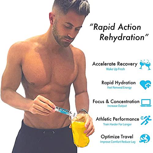 Revival Shots - Electrolyte Rehydration Powders, Hydration Packets, Hydration Powder Packets, Orange Flavor (6 Packets) and Wild Cherry Flavor (6 Packets), Electrolyte Packets Bundle