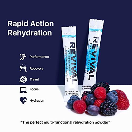 Revival Shots - Electrolyte Rehydration Powders, Hydration Packets, Hydration Powder Packets, Orange Flavor (6 Packets) and Wild Cherry Flavor (6 Packets), Electrolyte Packets Bundle