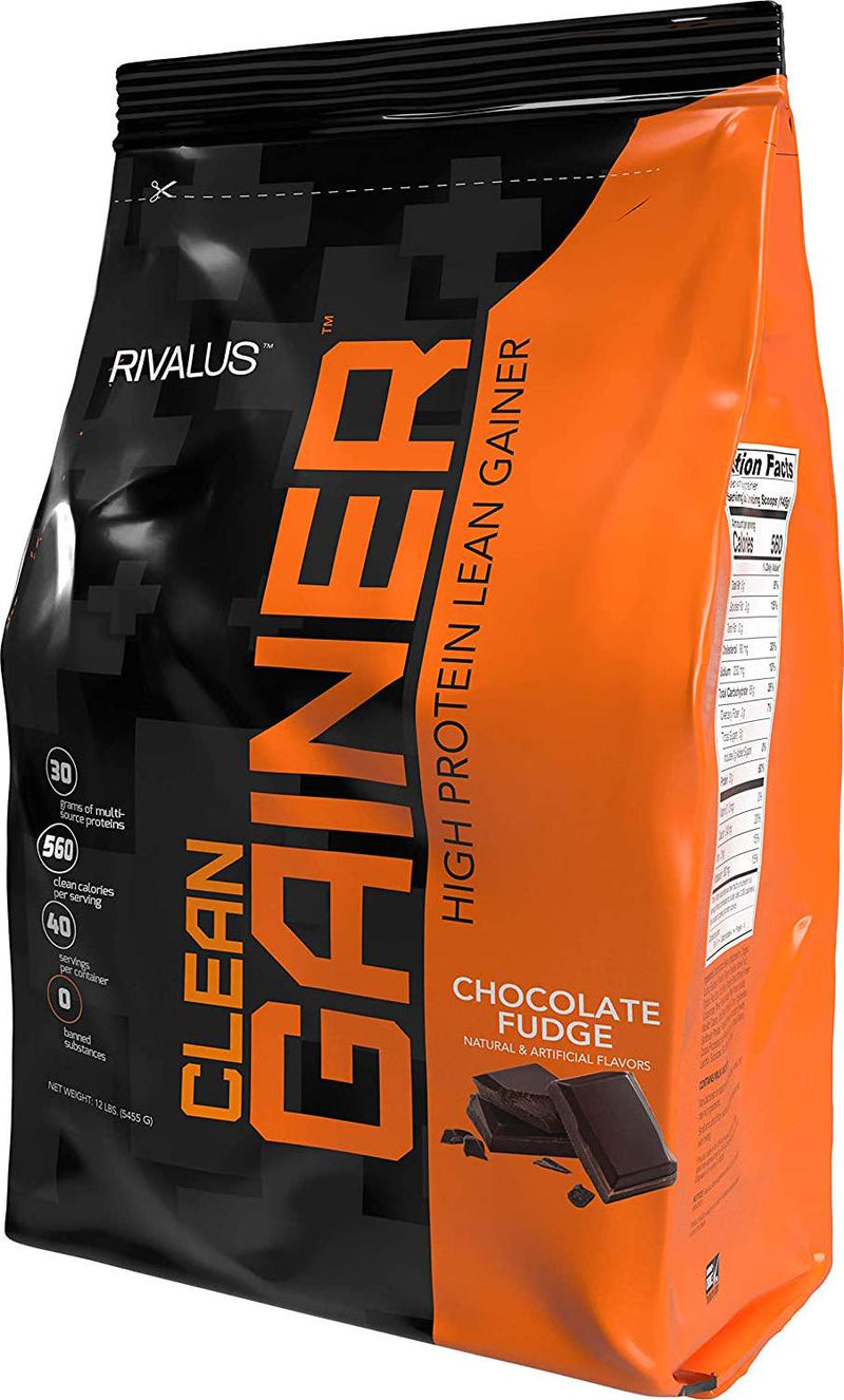 Rivalus Clean Gainer Protein Powder 12 lb, Rich Chocolate,, Rich Chocolate 5443 grams