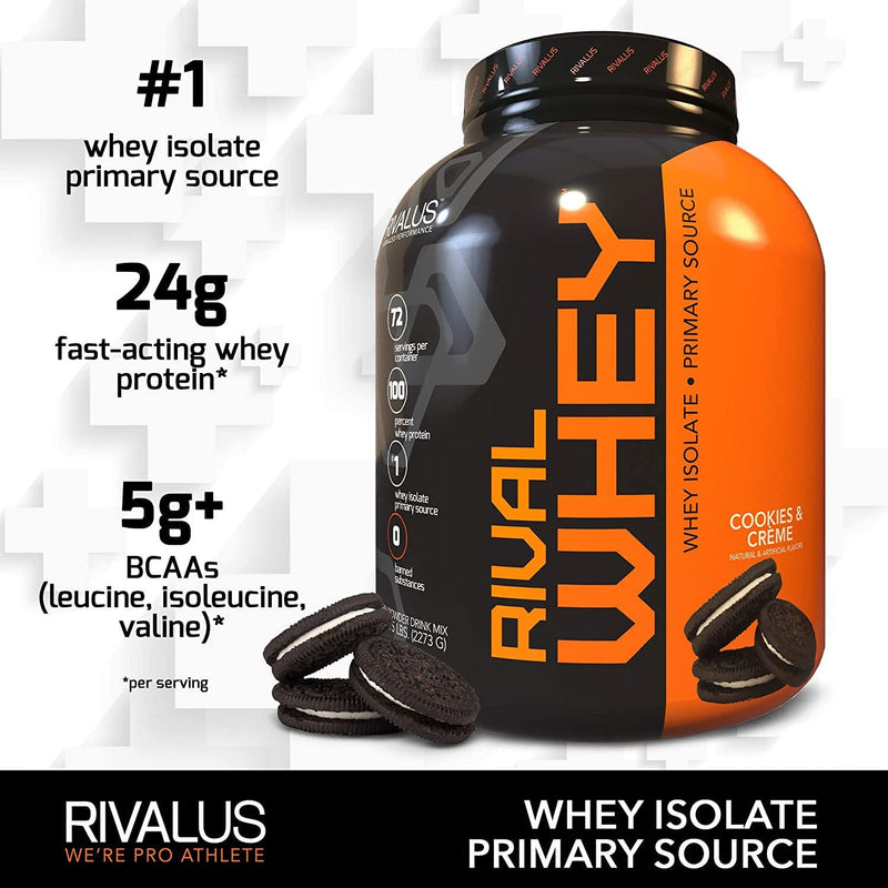 Rivalus Rival Whey Protein Powder Blend 5 lb, Cookies and Creme,, Cookies and Creme 2273 grams