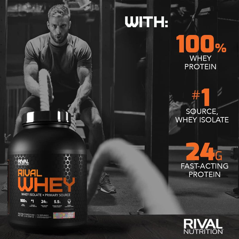 Rivalus Rivalwhey Cinnamon Toast 2lb - 100% Whey Protein, Whey Protein Isolate Primary Source, Clean Nutritional Profile, BCAAs, No Banned Substances, Made in USA