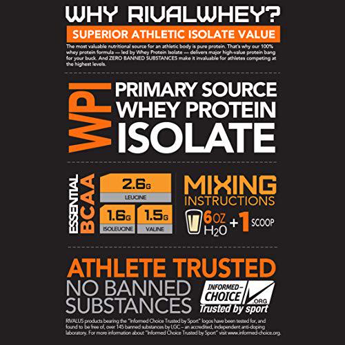 Rivalus Rivalwhey Fruity Cereal 1lb - 100% Whey Protein, Whey Protein Isolate Primary Source, Clean Nutritional Profile, BCAAs, No Banned Substances, Made in USA