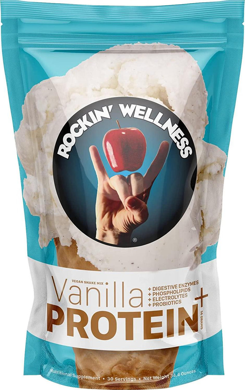 Rockin Wellness Vegan Protein Superfood Mix | Plant-Based Protein Powder | Organic, Non-GMO, Dairy-Free, Gluten-Free, 21 Servings