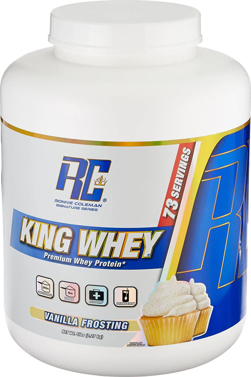 Ronnie Coleman Signature Series King Whey Premium Whey Protein Powder, Vanilla Frosting 2.3 kg,, Vanilla Frosting 2.3 kilograms