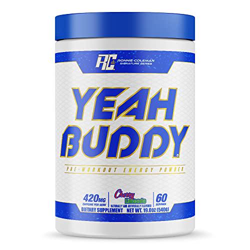 Ronnie Coleman Signature Series Yeah Buddy Pre Workout Powder for Women and Men, Energy, Endurance and Focus Supplement with Beta-Alanine, 420mg Caffeine Per Serving, Cherry Limeade, 60 Servings