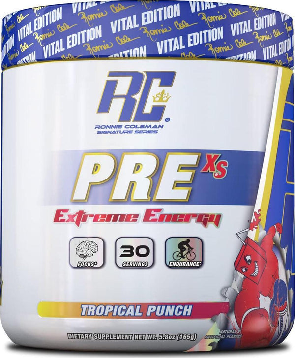 Ronnie Coleman Signature Series Pre XS Extreme Energy Pre-Workout Powder, Tropical Punch 162 g,, Tropical Punch 162 grams