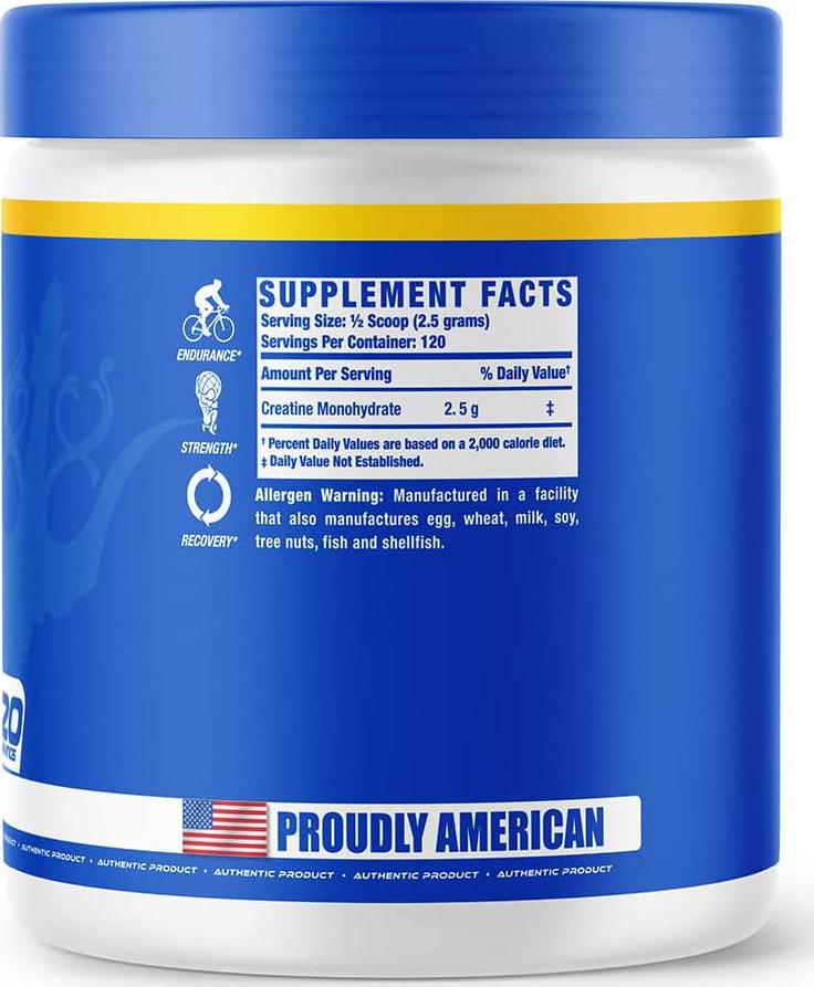 Ronnie Coleman Signature Series Creatine-XS, Creatine Monohydrate Powder, Post Workout Recovery for Muscle Building and Strength, Energy Support, Mass Gainer, Unflavored, 400 Servings