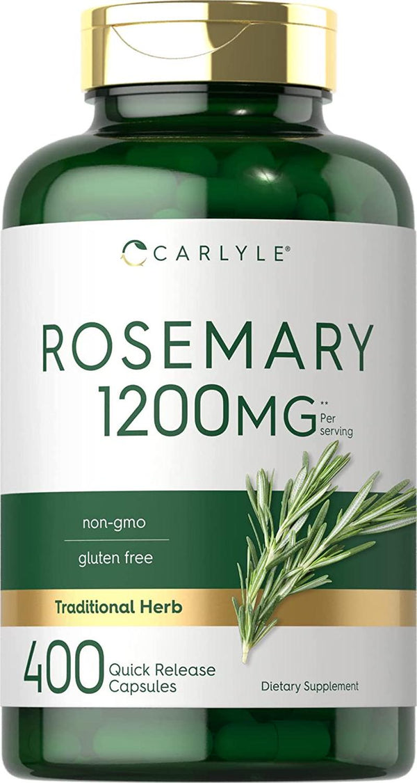 Rosemary Capsules | 1200mg | 400 Count | Non-GMO and Gluten Free Extract | by Carlyle