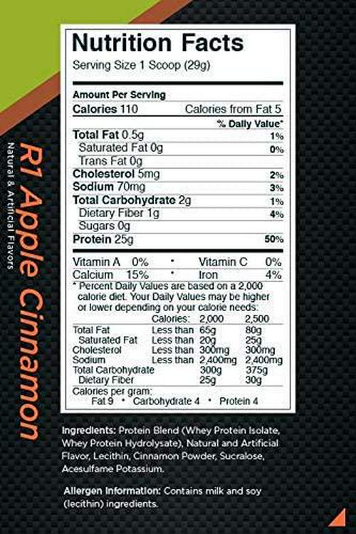 Rule1 R1 Protein 38 Servings, Apple Cinnamon,, Apple Cinnamon 1 kilograms