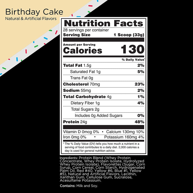 Rule1 R1 Whey Blend 28 Servings, Birthday Cake, 1 kilograms