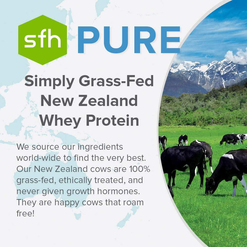 SFH Pure Whey Protein Powder (Vanilla) by SFH | Best Tasting 100% Grass Fed Whey | All Natural | 100% Non-GMO, No Artificials, Soy Free, Gluten Free