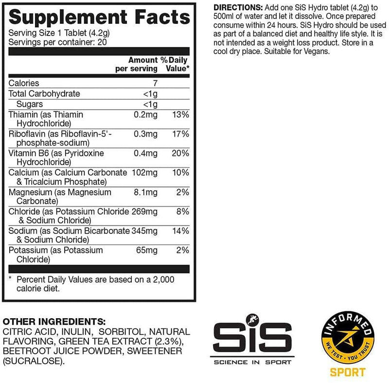 SIS Electrolyte Tablets, Science in Sport Carbonated Electrolyte Drink Tablets, On-The-Go Low Sugar Electrolytes, Hydrating Effervescent Tablets for Running, Cycling, Berry - 20 Tablets - 1 Pack