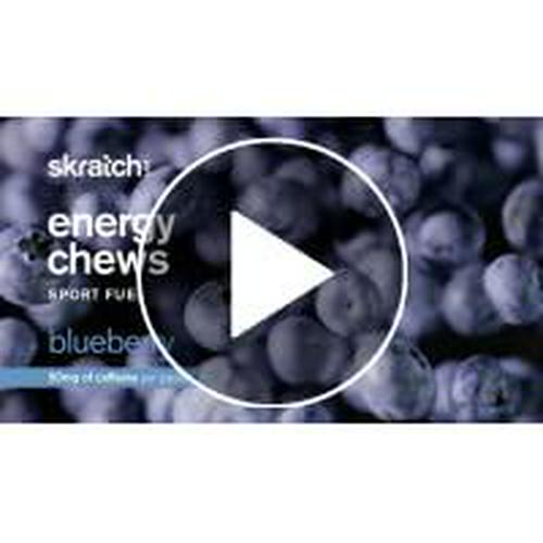 SKRATCH LABS Energy Chews Sport Fuel, Blueberry with Caffeine (10 pack) - Energy Chews for Exercise, Endurance and Performance - Gluten Free, Dairy Free, Vegan